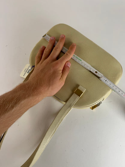 Sac vintage Givenchy en cuir embossé serpent beige