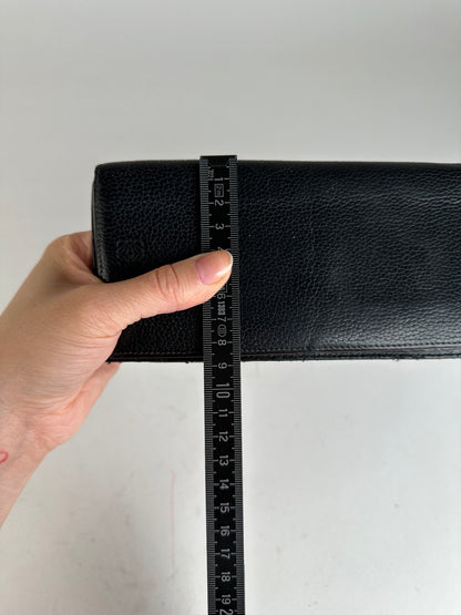 Vintage Loewe Madrid Grained Leather Long Wallet Black