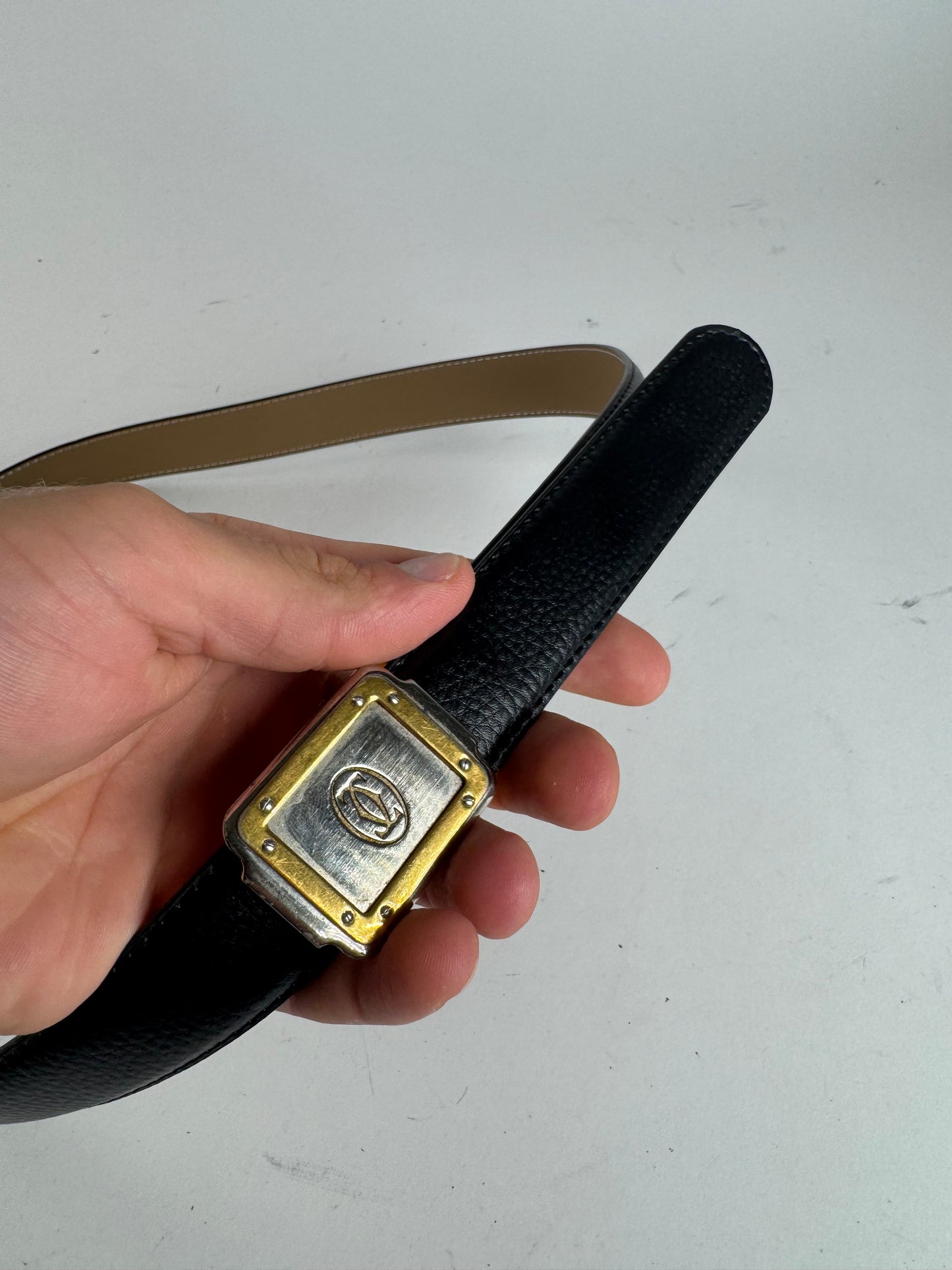 Vintage Cartier Leather Belt black
