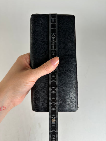 Vintage Loewe Madrid Grained Leather Long Wallet Black