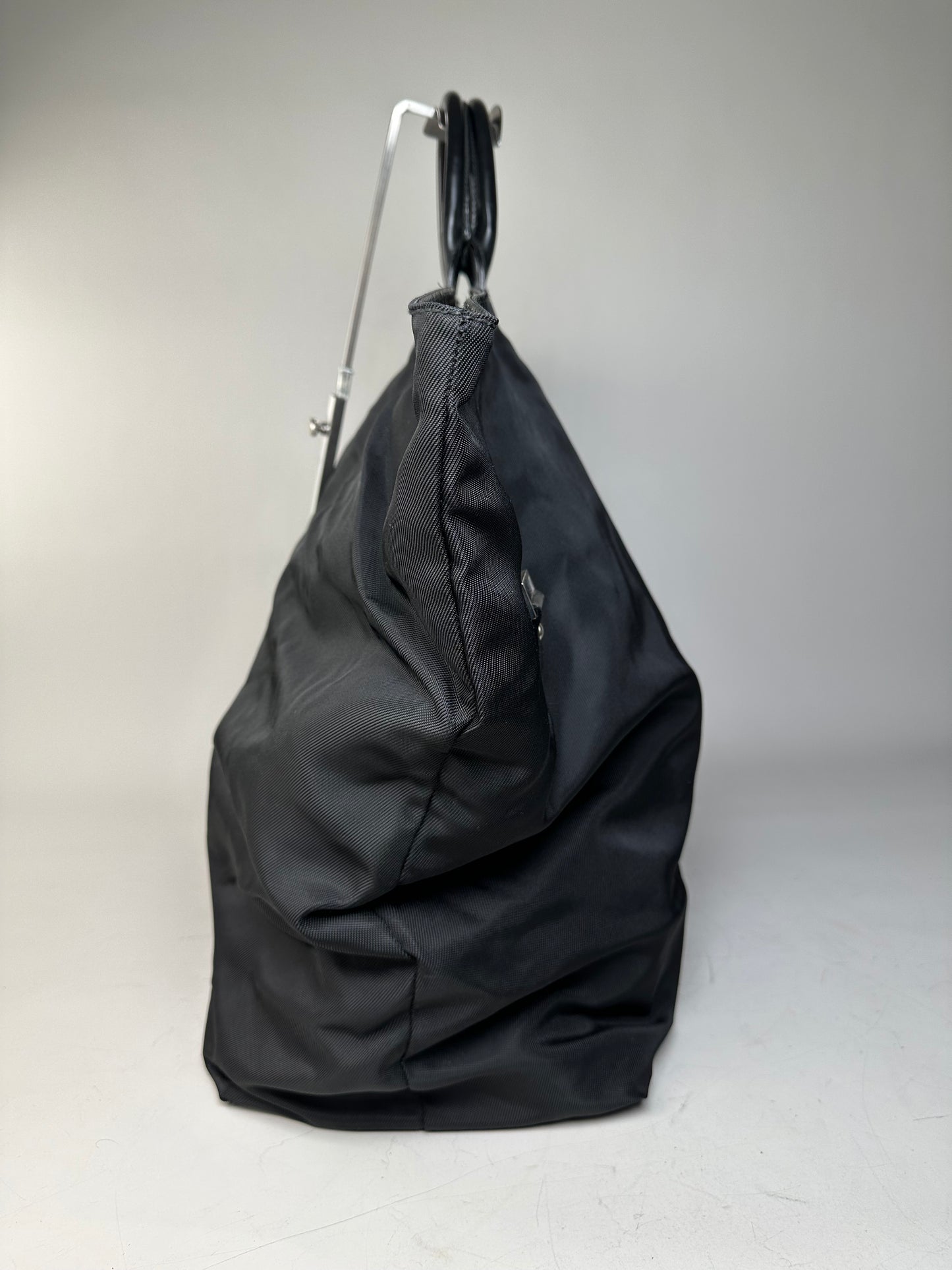 Vintage Gucci Nylon Tote Bag Black Silver