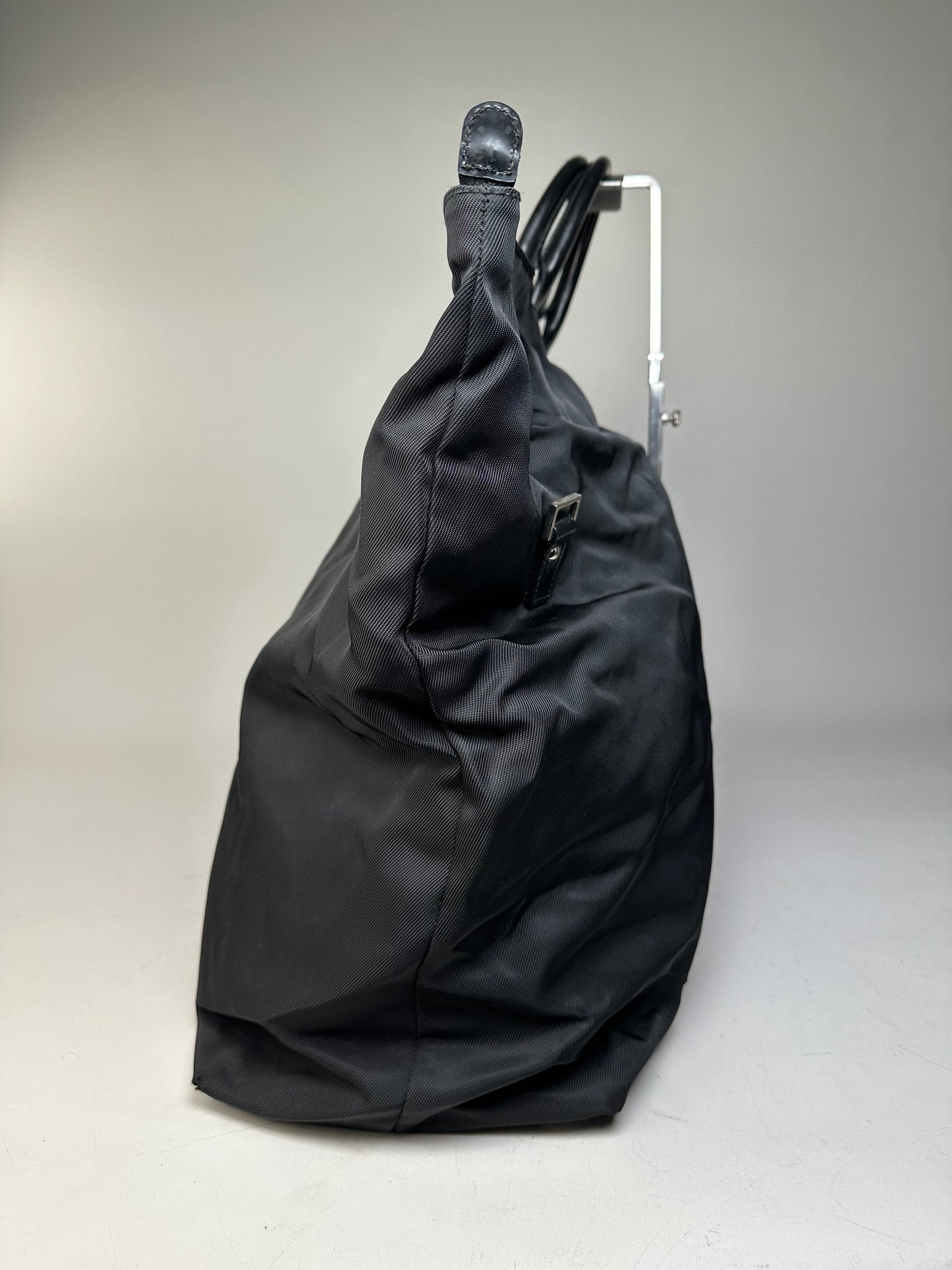 Vintage Gucci Nylon Tote Bag Black Silver
