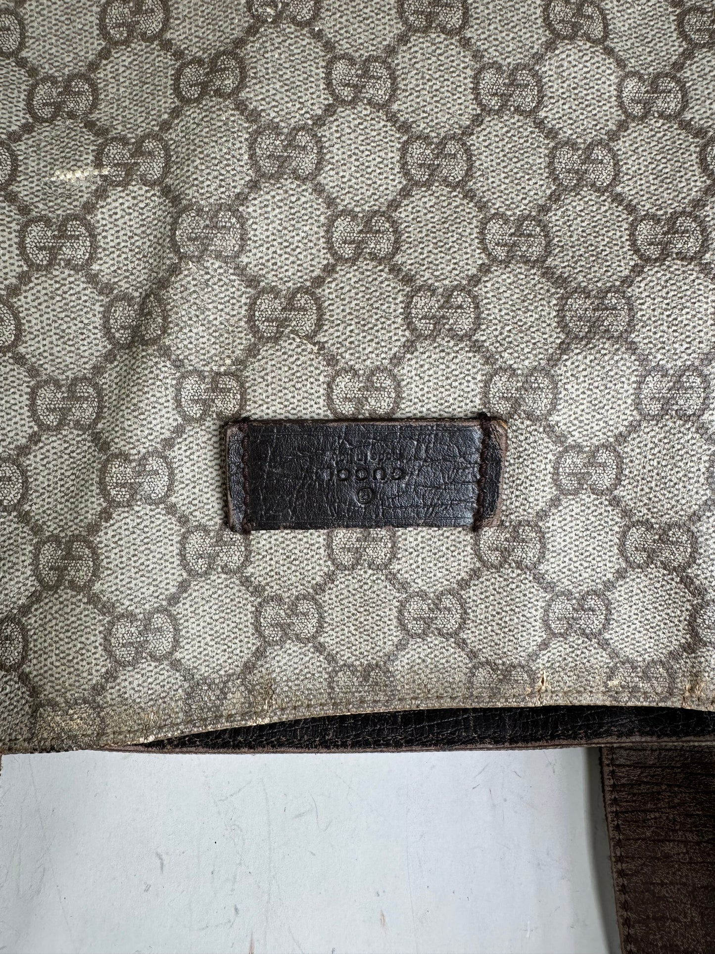 Vintage Gucci GG Supreme Tote Bag Beige Brown