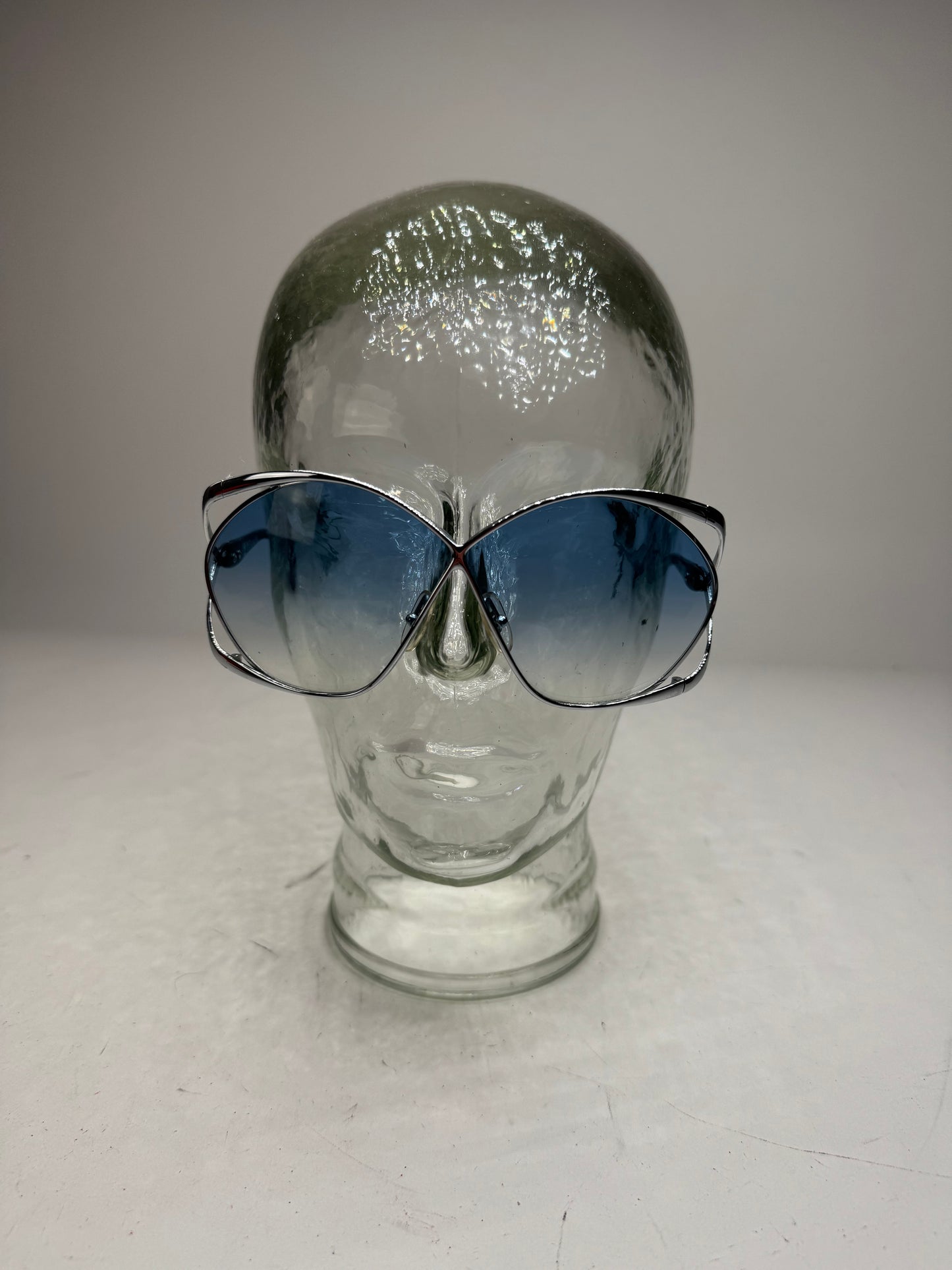 Vintage Dior Sunglasses Black Blue Silver