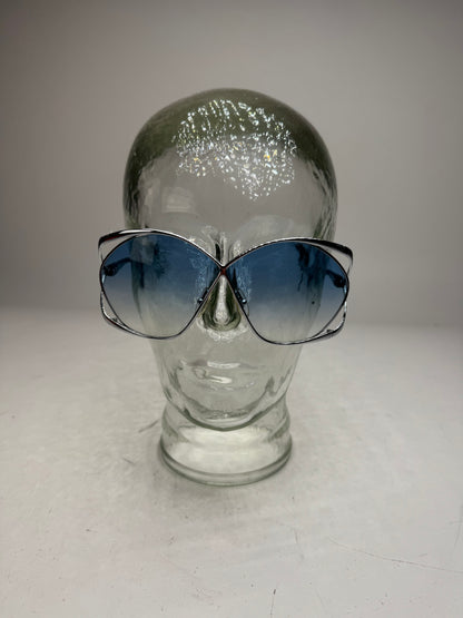 Vintage Dior Sunglasses Black Blue Silver