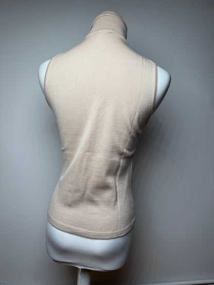 Vintage Gianni Versace Turtle Neck Wool Top beige Brown M