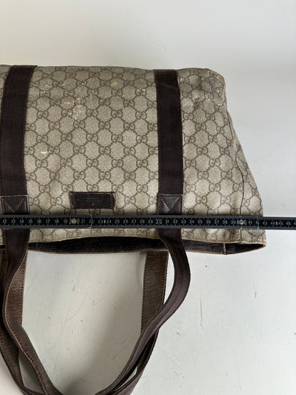 Vintage Gucci GG Supreme Tote Bag Beige Brown