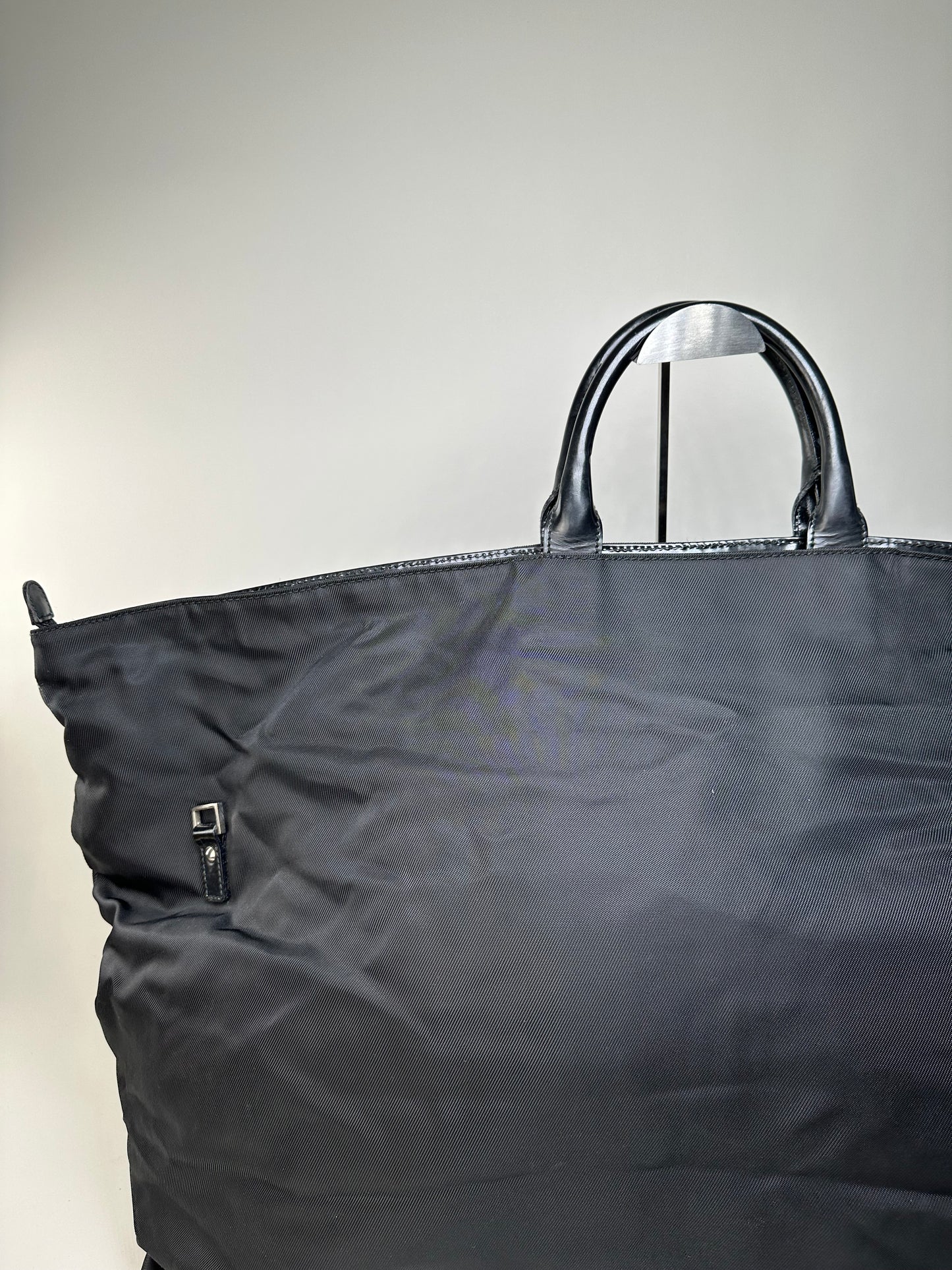 Vintage Gucci Nylon Tote Bag Black Silver