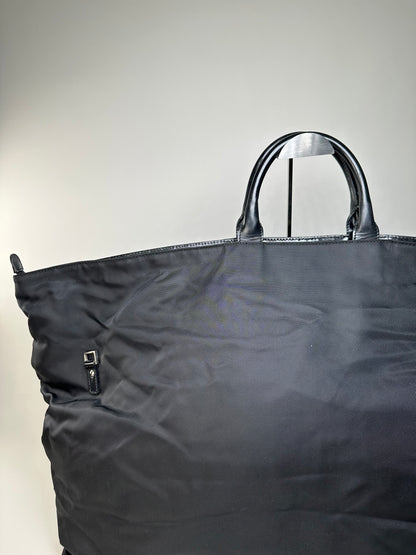 Vintage Gucci Nylon Tote Bag Black Silver