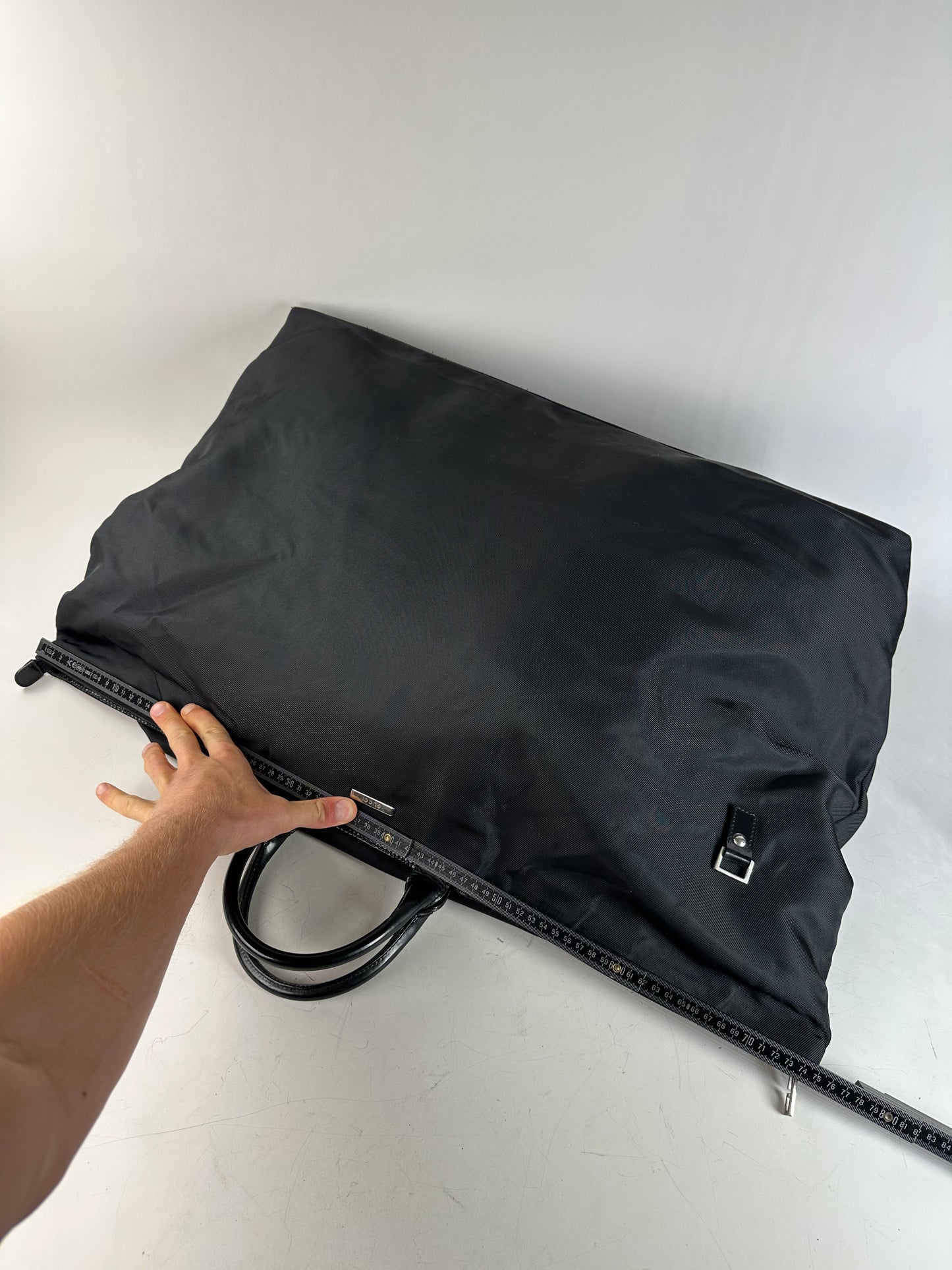 Vintage Gucci Nylon Tote Bag Black Silver