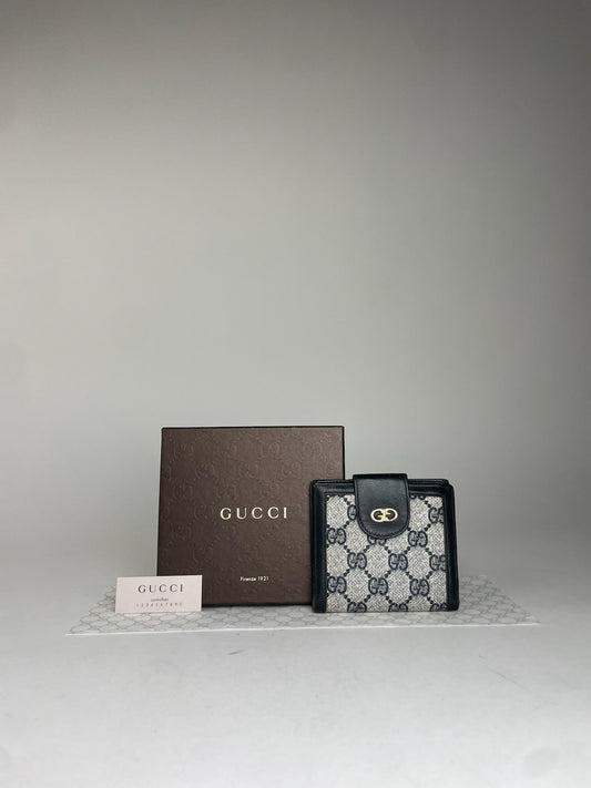 Gucci GG Canvas Cardholder Blue/Beige