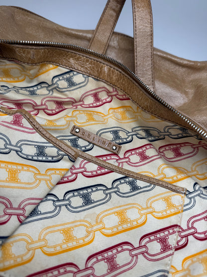 Vintage Celine Paris Leather Handbag Brown
