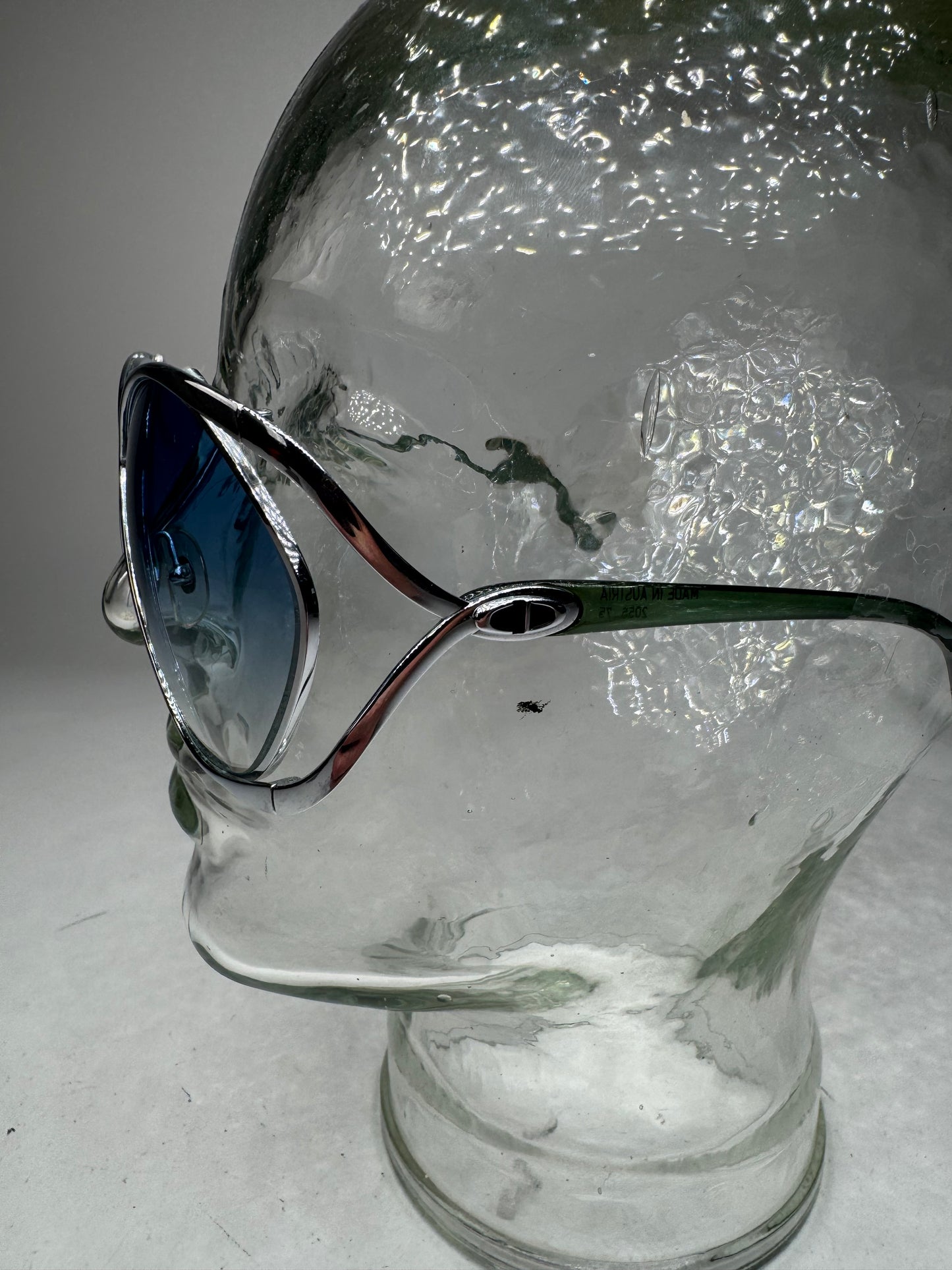 Vintage Dior Sunglasses Black Blue Silver