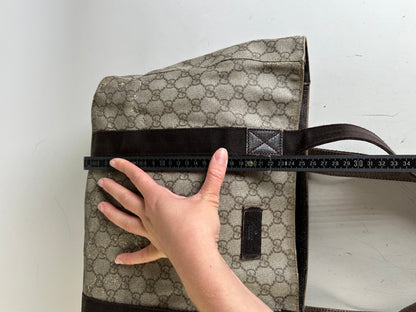Vintage Gucci GG Supreme Tote Bag Beige Brown