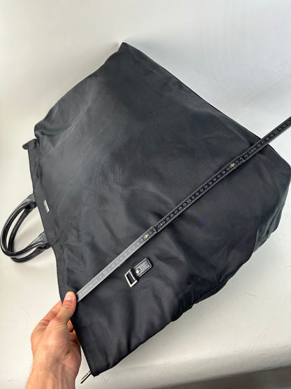 Vintage Gucci Nylon Tote Bag Black Silver