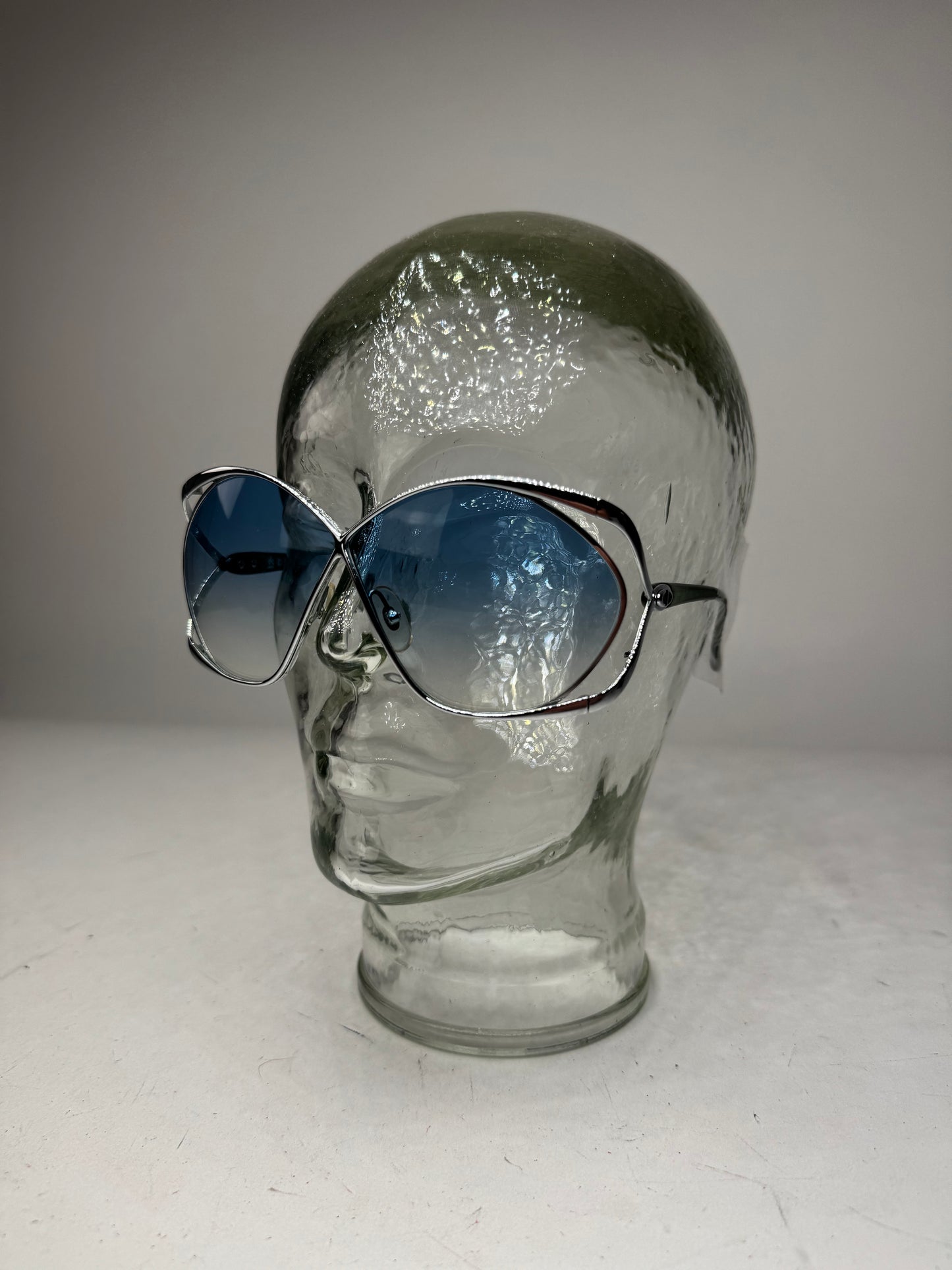 Vintage Dior Sunglasses Black Blue Silver