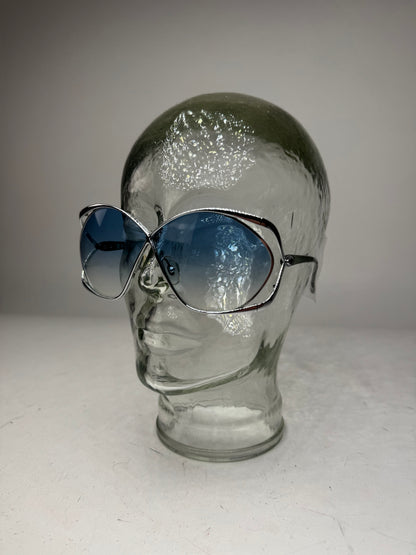 Vintage Dior Sunglasses Black Blue Silver