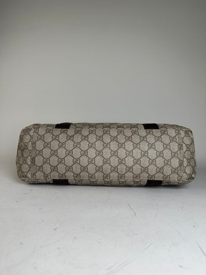 Vintage Gucci GG Supreme Tote Bag Beige Brown