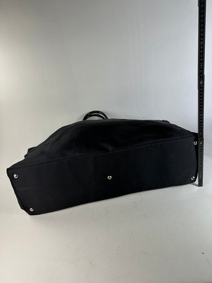 Vintage Gucci Nylon Tote Bag Black Silver