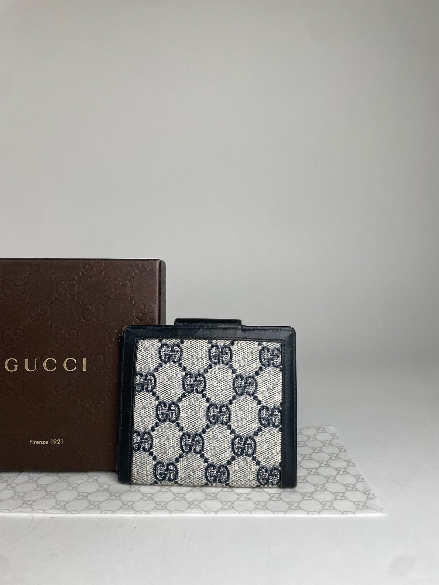 Gucci GG Canvas Cardholder Blue/Beige