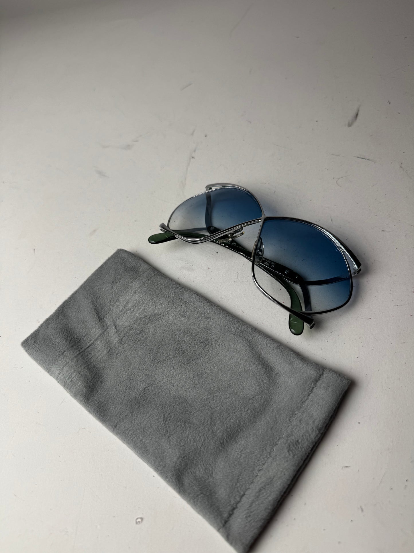 Vintage Dior Sunglasses Black Blue Silver