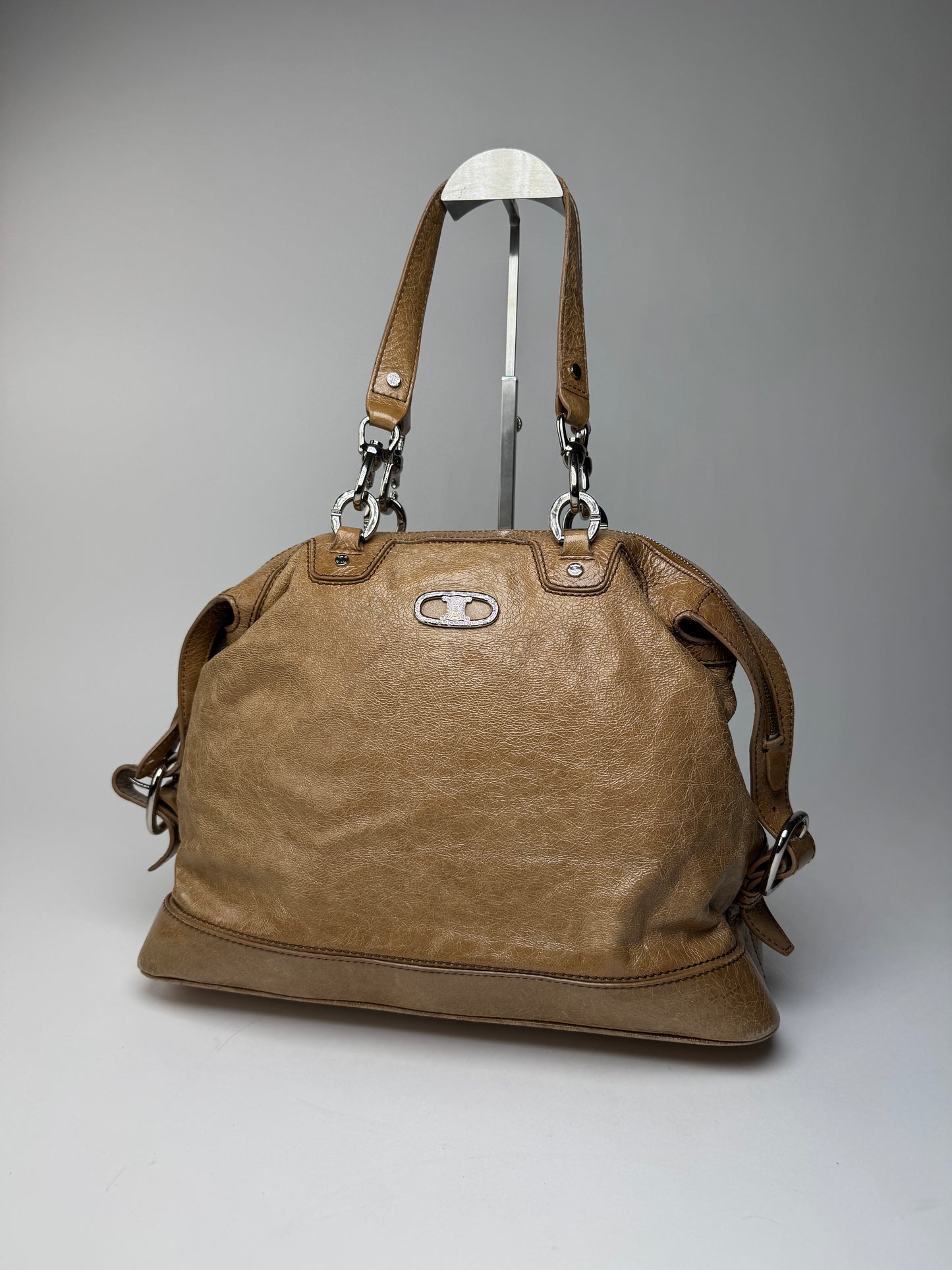 Vintage Celine Paris Leather Handbag Brown