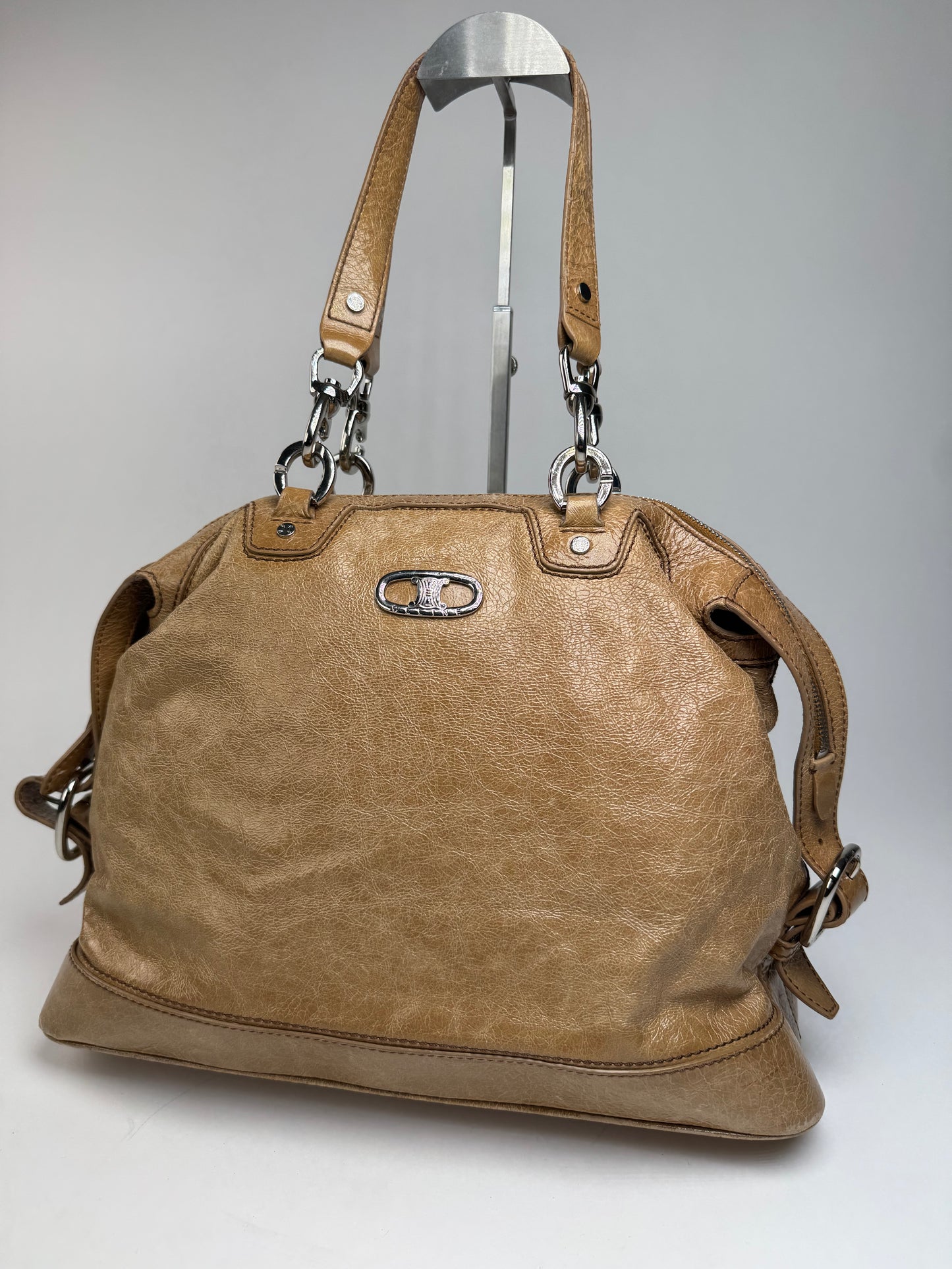 Vintage Celine Paris Leather Handbag Brown