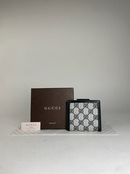 Gucci GG Canvas Cardholder Blue/Beige