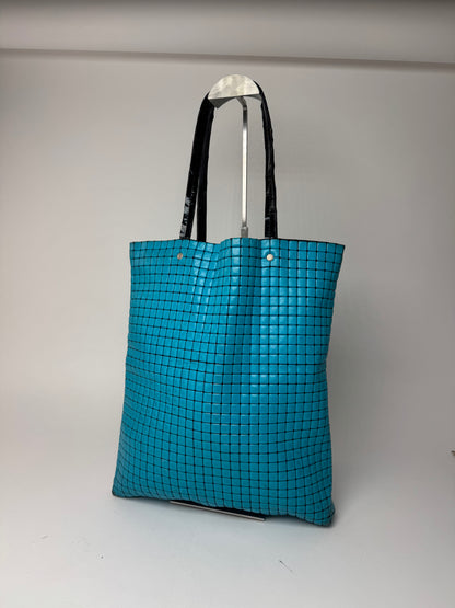 Sac fourre-tout vintage Pleats Please Issey Miyake bleu noir