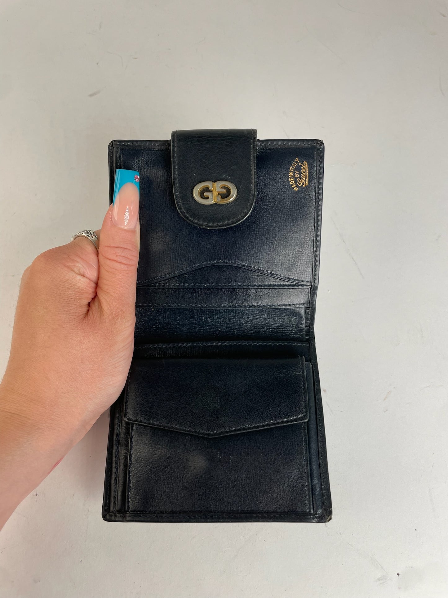 Gucci GG Canvas Cardholder Blue/Beige