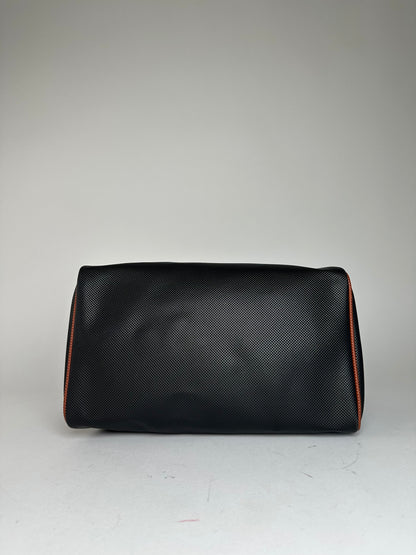 Vintage Bottega Veneta Leather Boston Bag Black Brown