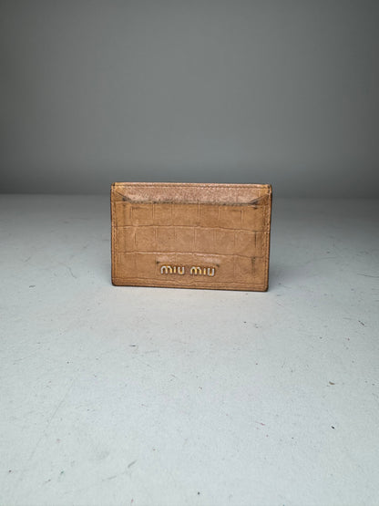 Vintage Miu Miu Leather Card Holder Brown