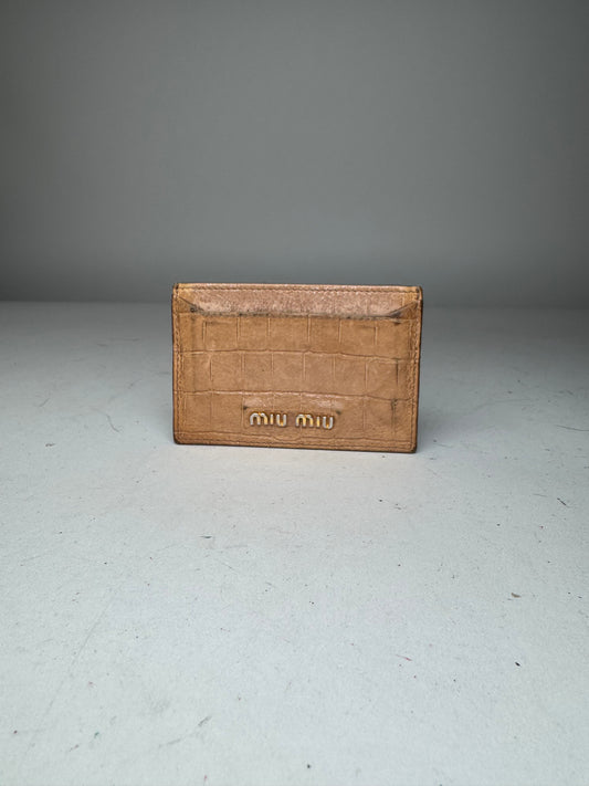 Vintage Miu Miu Leather Card Holder Brown