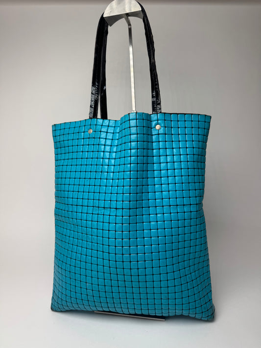 Sac fourre-tout vintage Pleats Please Issey Miyake bleu noir