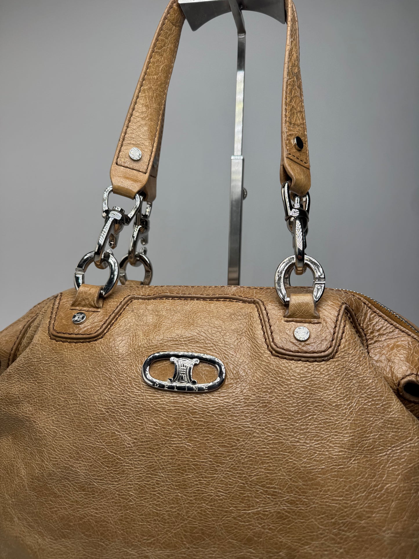 Vintage Celine Paris Leather Handbag Brown