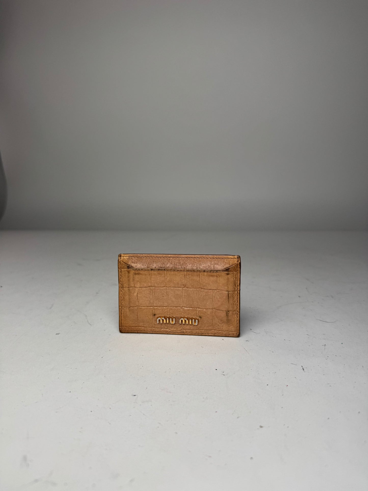 Vintage Miu Miu Leather Card Holder Brown