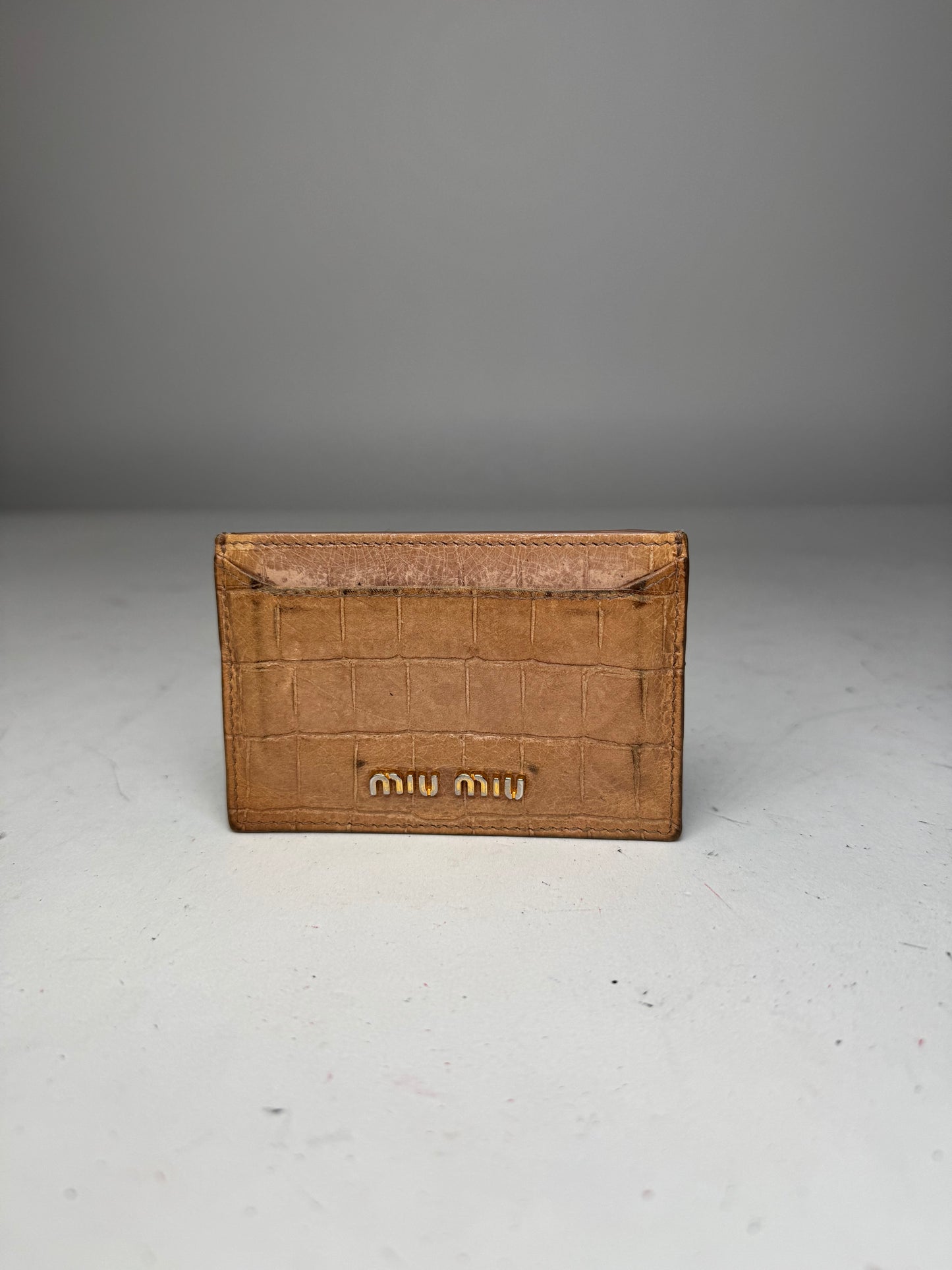 Vintage Miu Miu Leather Card Holder Brown