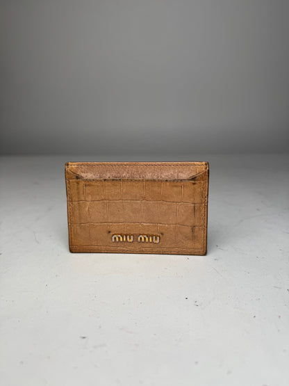 Vintage Miu Miu Leather Card Holder Brown