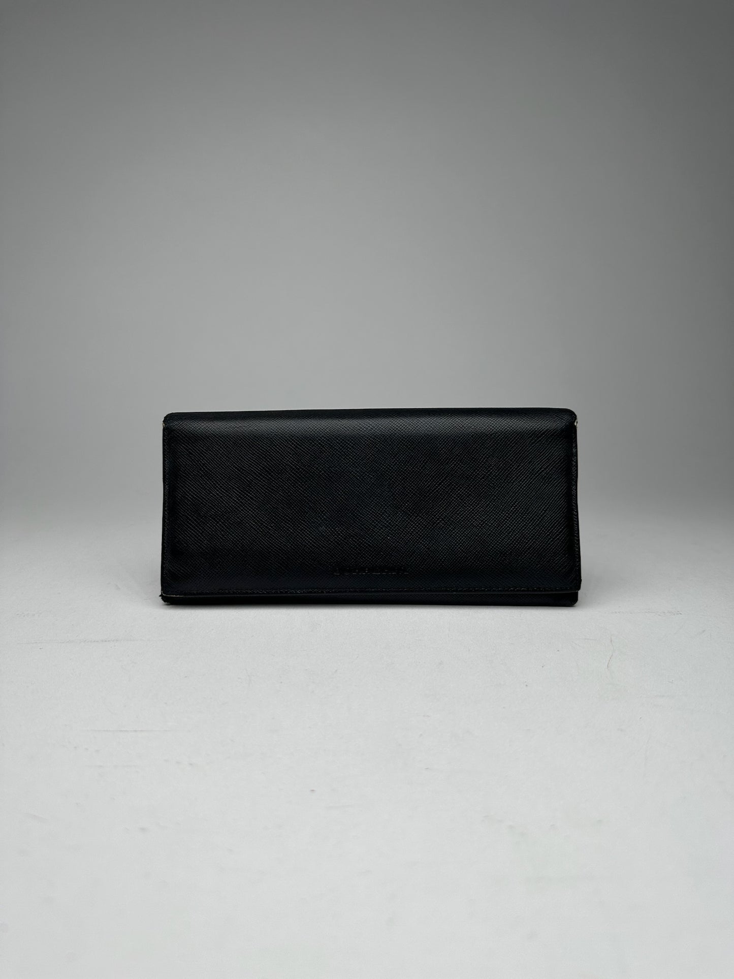 Vintage Burberry Leather ID holder black