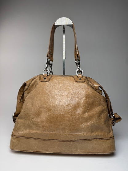 Vintage Celine Paris Leather Handbag Brown
