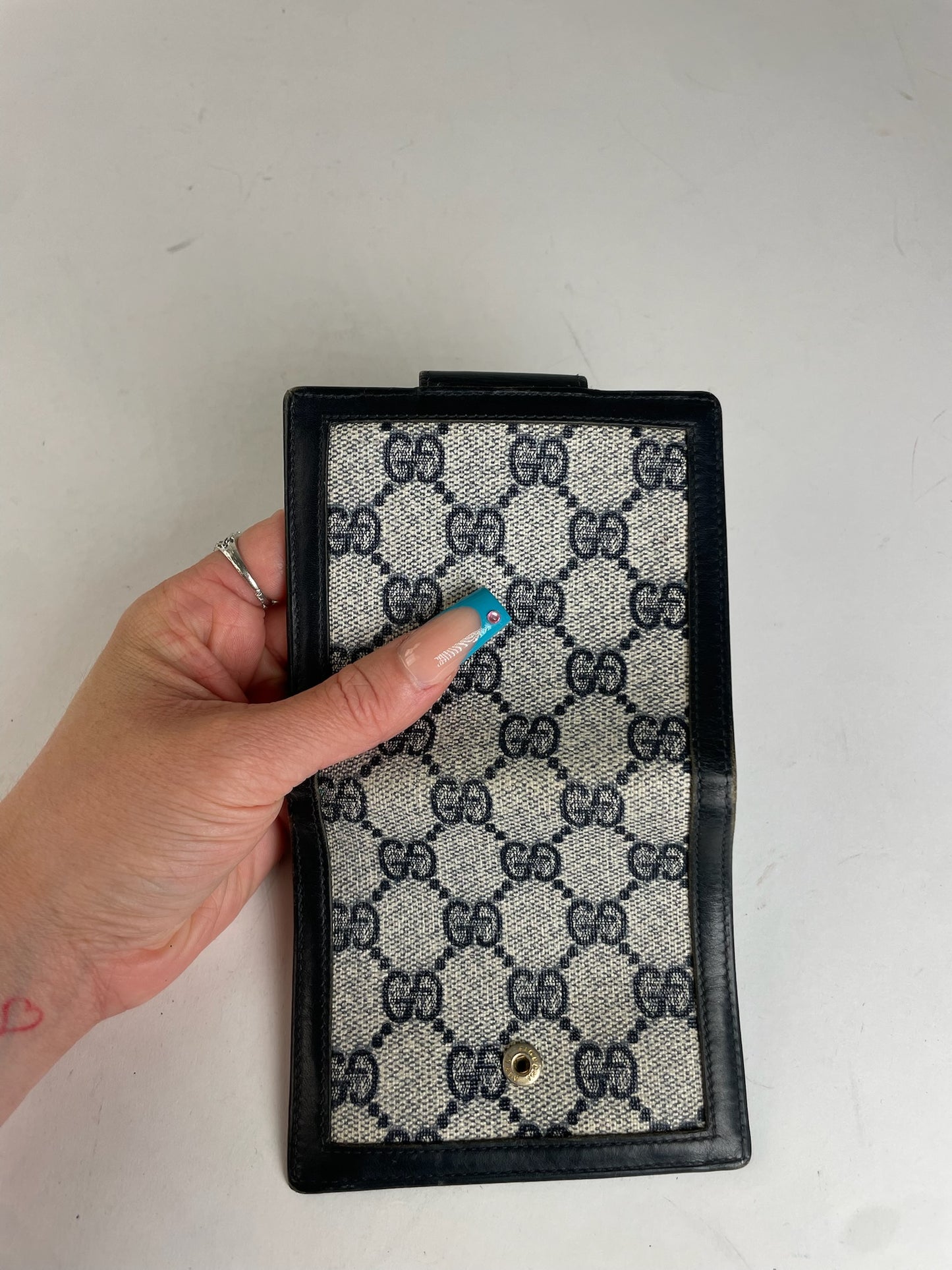 Gucci GG Canvas Cardholder Blue/Beige