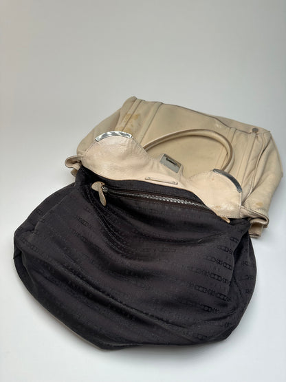 Vintage Celine Paris Leather Handbag Grey