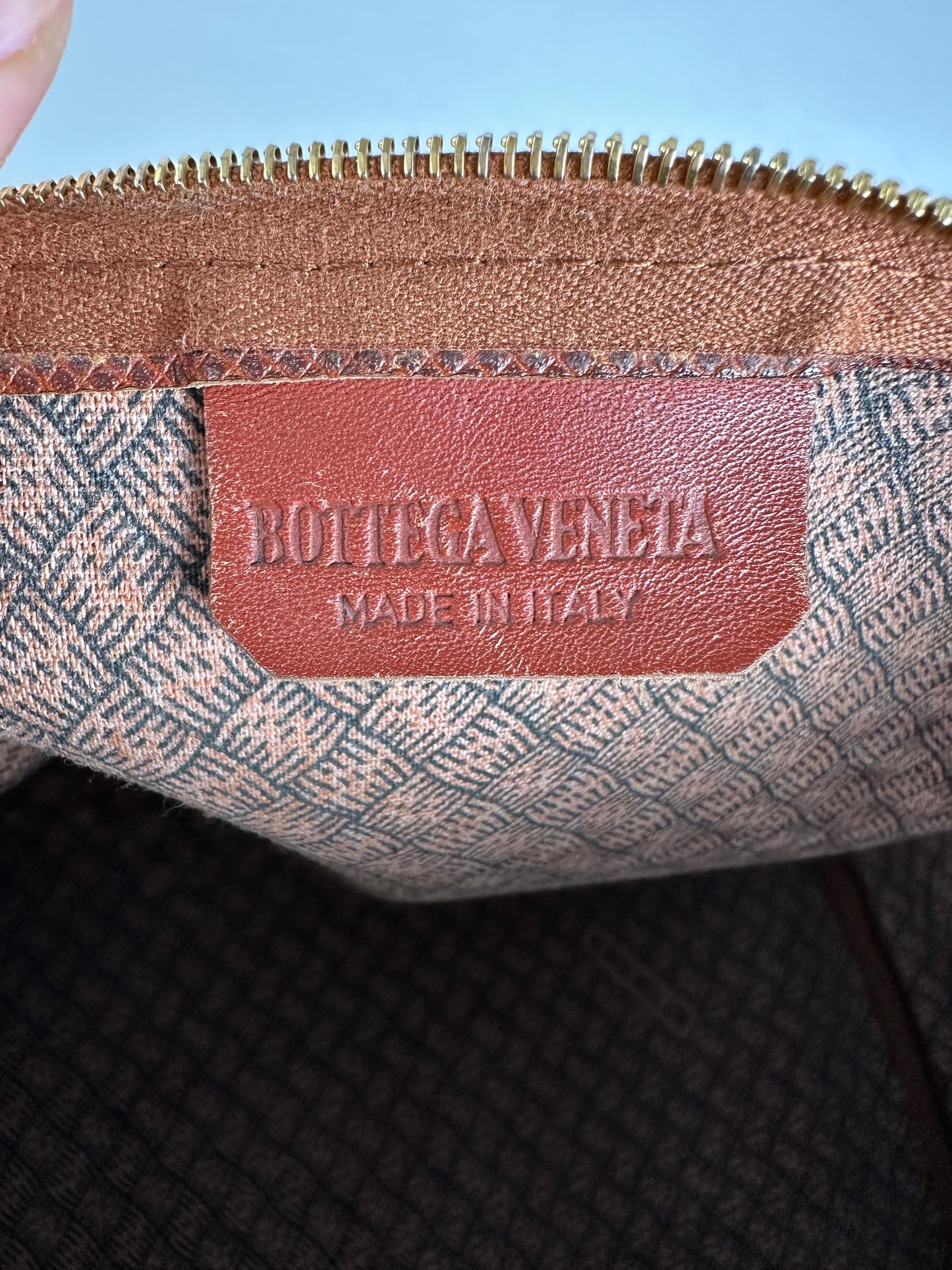 Vintage Bottega Veneta Leather Boston Bag Black Brown