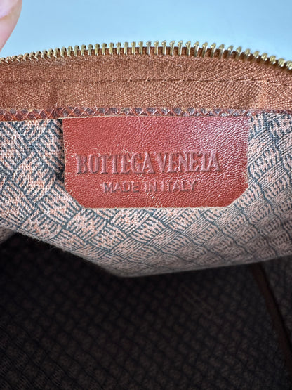 Vintage Bottega Veneta Leather Boston Bag Black Brown