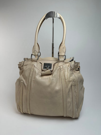 Vintage Celine Paris Leather Handbag Grey