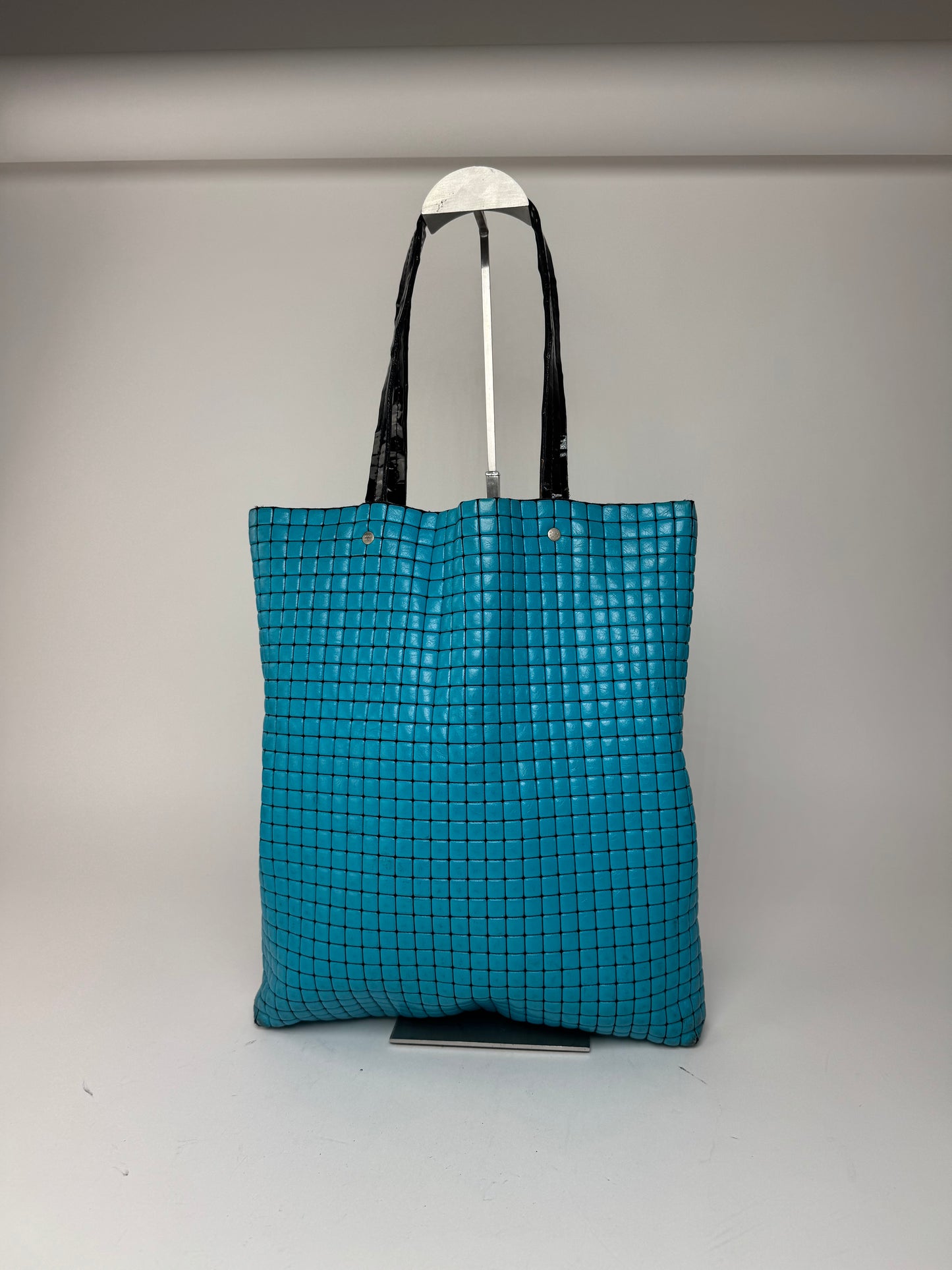 Sac fourre-tout vintage Pleats Please Issey Miyake bleu noir