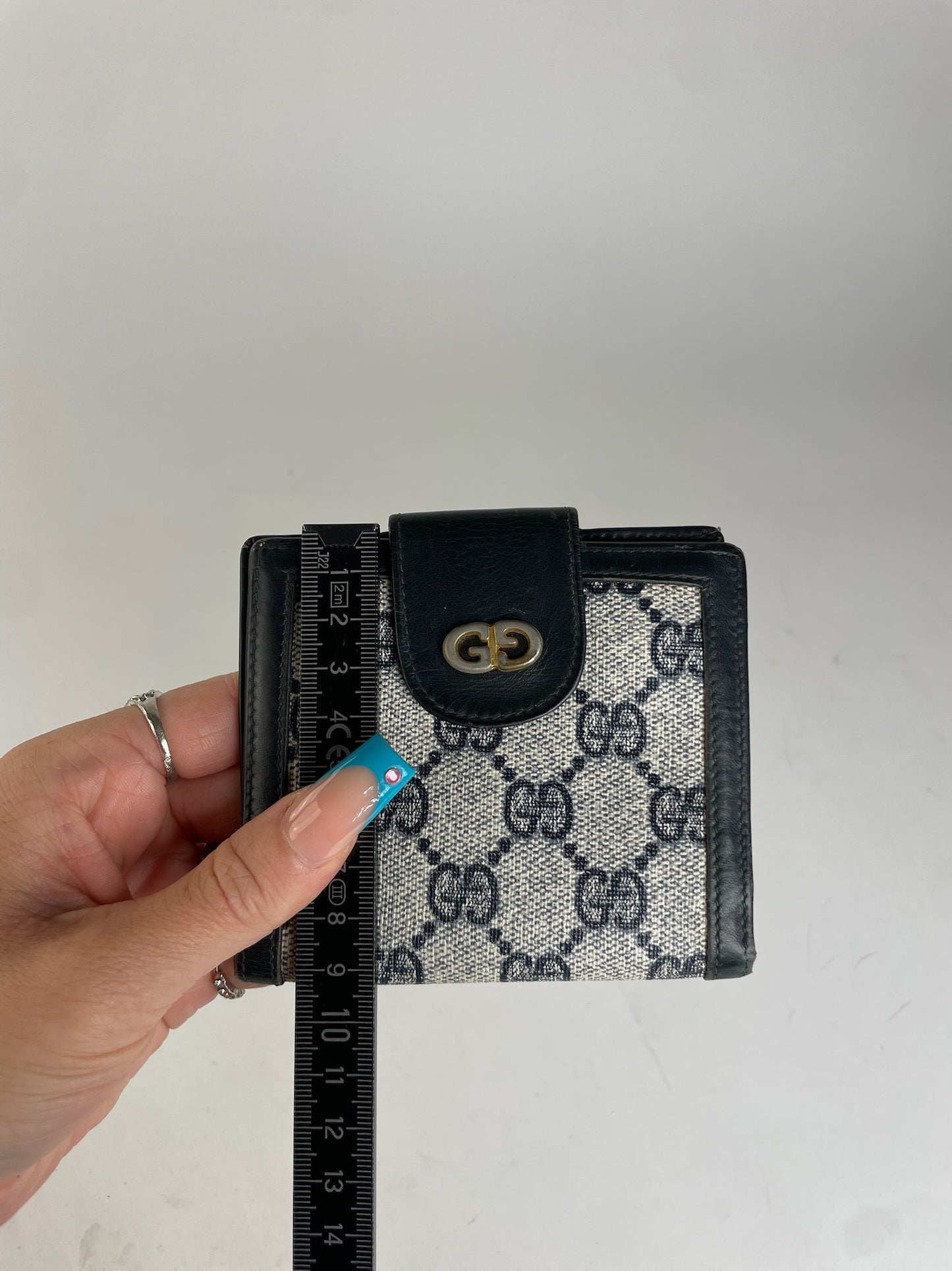 Gucci GG Canvas Cardholder Blue/Beige