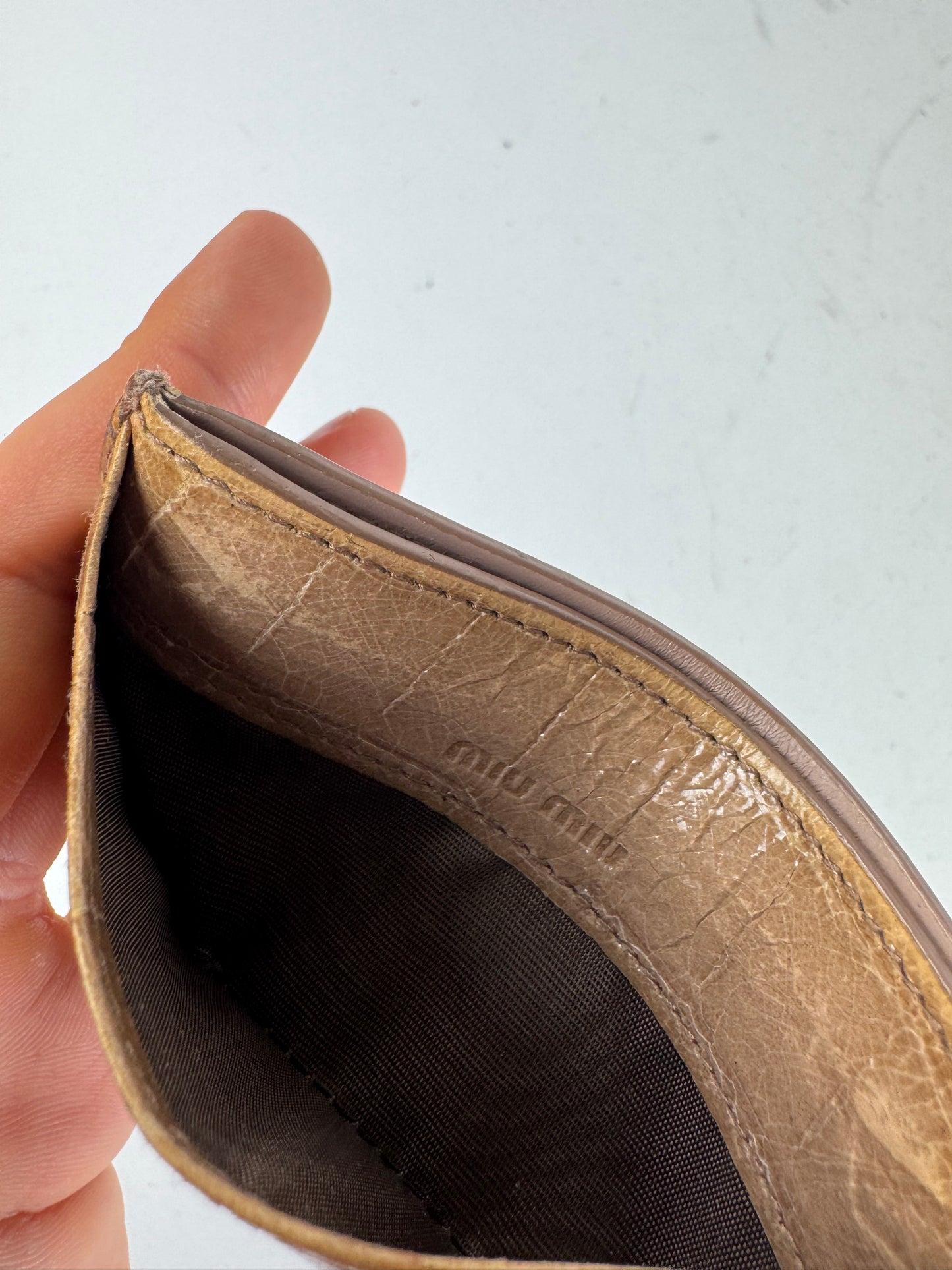 Vintage Miu Miu Leather Card Holder Brown