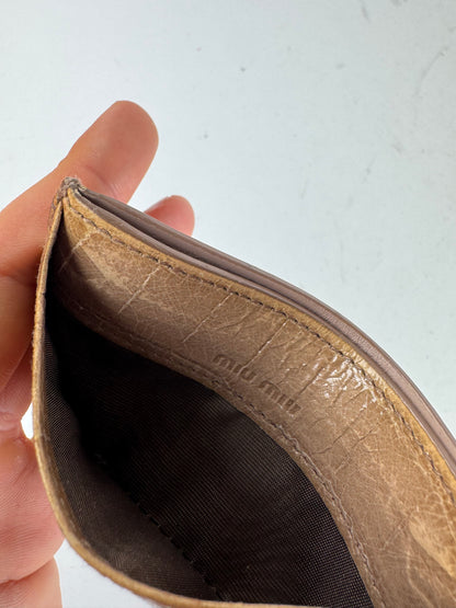 Vintage Miu Miu Leather Card Holder Brown