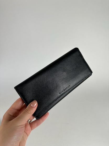 Vintage Burberry Leather ID holder black